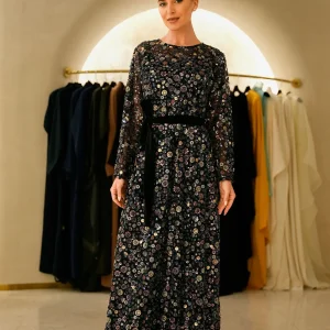 High Couture Embellished Black Dress