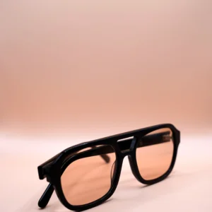 Black with orange lens