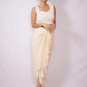 Cream Top and Ruffles Skirit