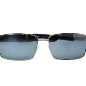 Grey Silver Metal Rectangle Frame Sunglasses