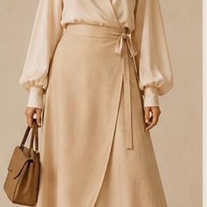 Wrap Blouse w Wrap Maxi Skirt
