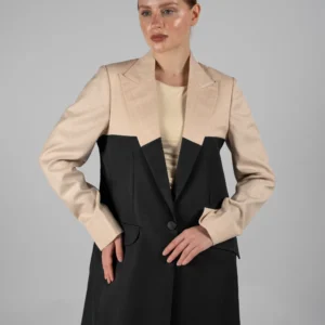 Soft Beige and black Blazer